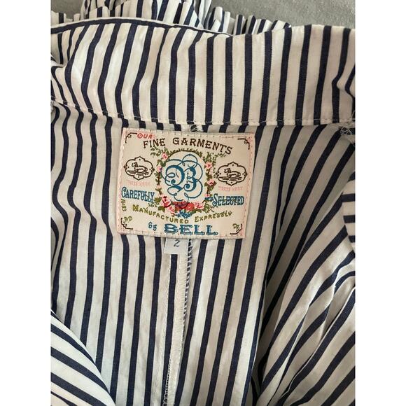 Bell Short sleeve button Front Striped Dress SZ 2 - Picture 2 of 7